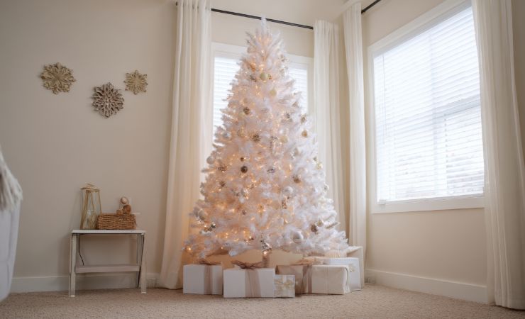 albero bianco in soggiorno