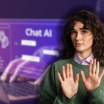 chat gpt e donna che fa stop con le mani